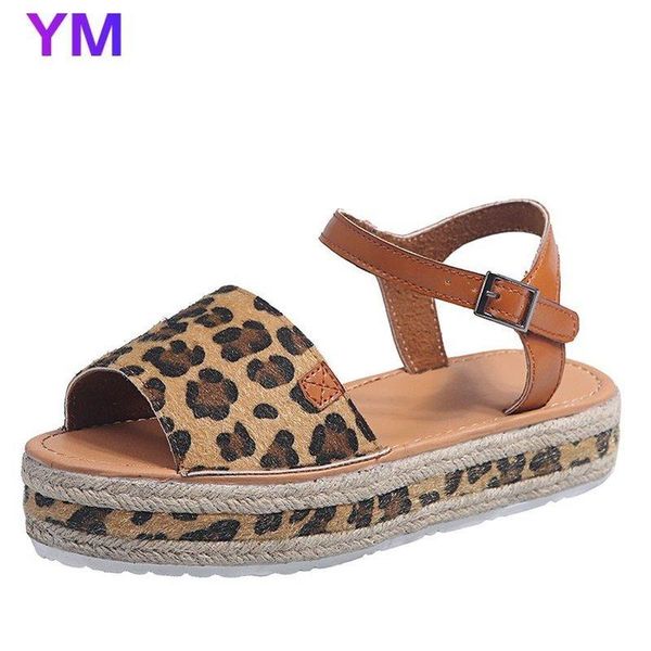 

sandals summer wedge espadrilles women flowers open toe gladiator casual platform 2021 shoes woman, Black