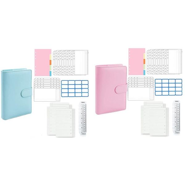 

gift wrap a6 budgeting binder planner with 15 pcs cash envelopes and 40 budget sheets, ruler wallet organizer