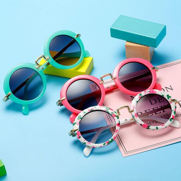 

sunglasses fashion round kids children sun glasses anti-uv baby vintage eyeglasses girl cool 6color infantil uv400, Blue