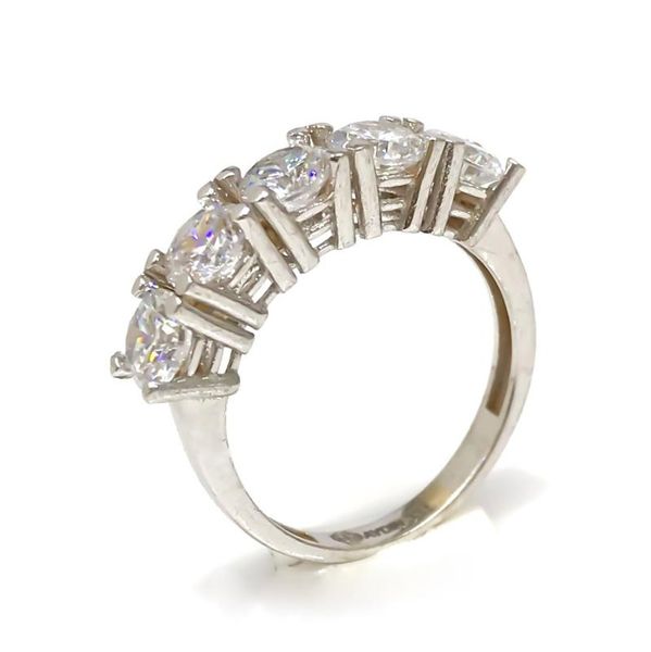 

cluster rings princess crown 5 mm white gold dibs ring, Golden;silver