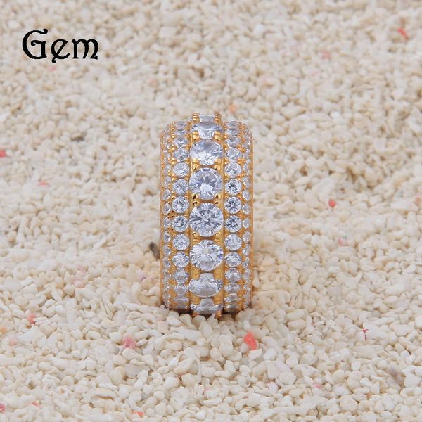 

men's grade s925 silver ring set with zircon ring hiphop sterling silver ring with anti-oxidation and color retention