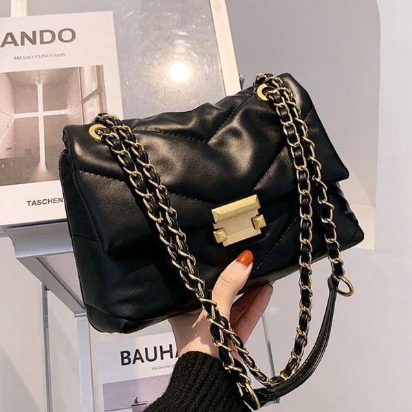

shoulder bags vintage square crossbody bag 2021 fashion high-quality pu leather women's designer handbag chain messenger