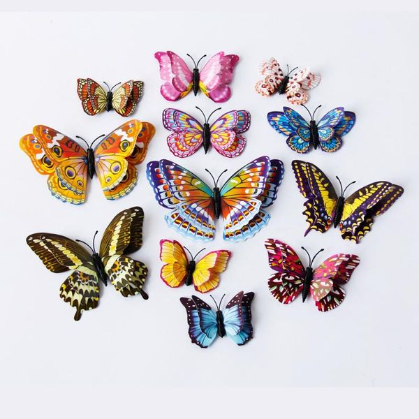

wallpapers 12pcs luminous butterfly design decal art wall stickers room butterflies home decor diy 3d fridge wallpaper decoration