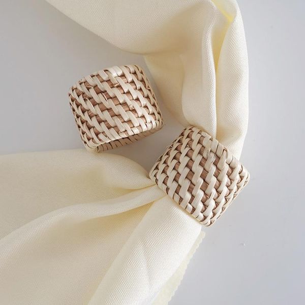 

napkin rings 2021 natural material simple rattan ring water hyacinth grass towel buckle party dinner christmas table decoration