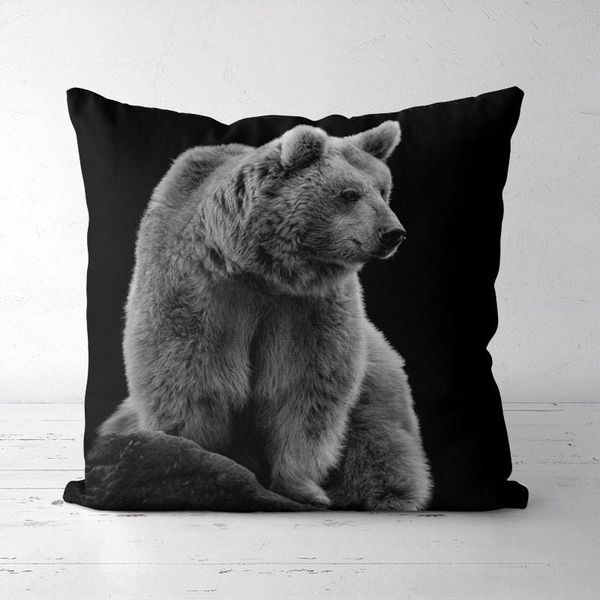 

pillow case black bear cushion throw decorative pillowcase