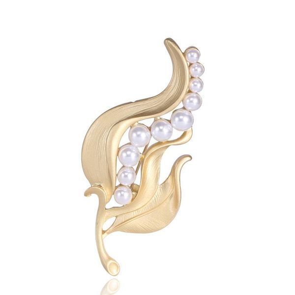 

pins, brooches vintage golden baroque brooch french artificial pearl flower leaves bag pin accessories, Gray