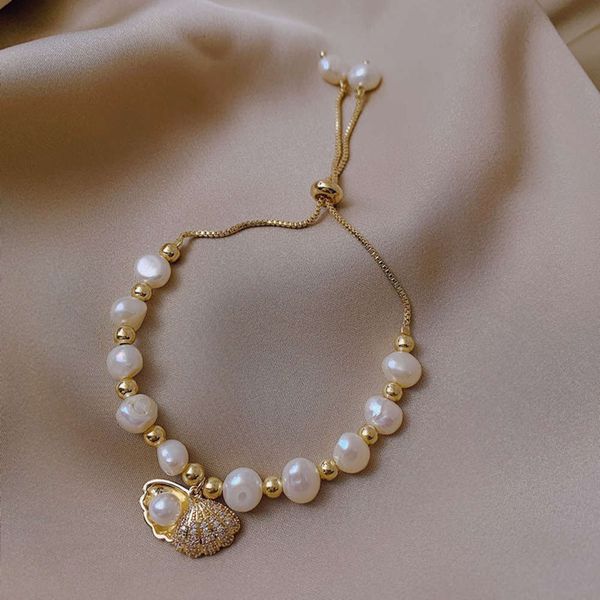 

natural pearl bracelet baroque shell starfish bracelet, Black