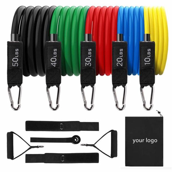 

resistance bands fitness pull rope set 11 piece 100/150 lbs strength training band multifunctional comprehensive rop