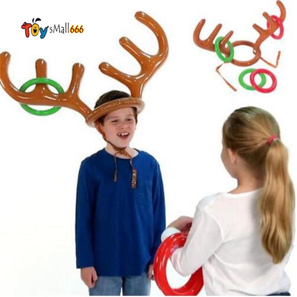 

200pcs funny reindeer antler hat ring toss christmas holiday party game supplies toy children kids christmas toys