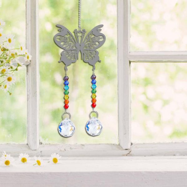 

decorative objects & figurines butterfly maple crystal pendant colorful bead hanging drop chandelier decor