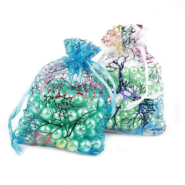 

colorful organza bags jewelry packaging bags wedding favor gift drawstring pouches