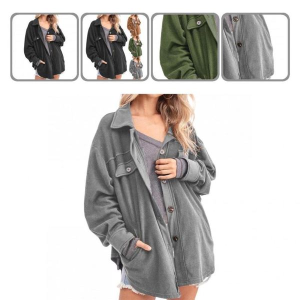

women's jackets turn-down collar great chic spring coat all match jacket buttons for going out, Black;brown