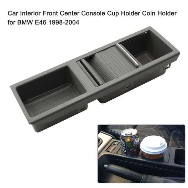 

car organizer front center console drink cup holder coin interior storage tray replacement for 3 series e46 1999-2005