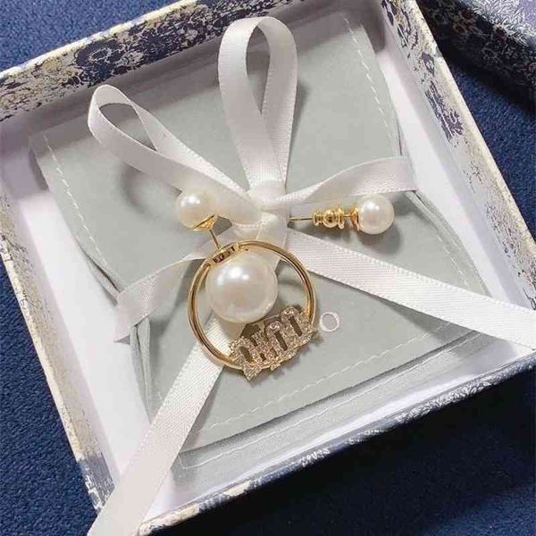 

special offer 75% off outlet online family new pearl letter circle fashion net red female asymmetric earrings, Silver