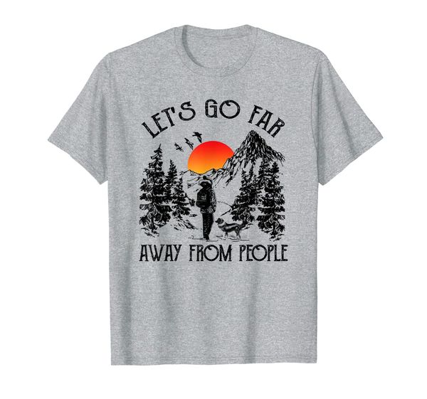 

dog let's go far away from people tshirt men winter t-shirt, White;black