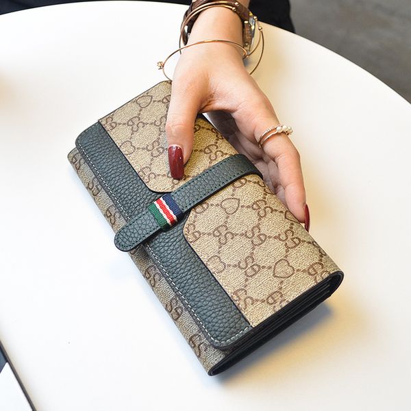 

new fashion women's purse card bag long large capacity leather multi purpose hand handbags sale, Red;black