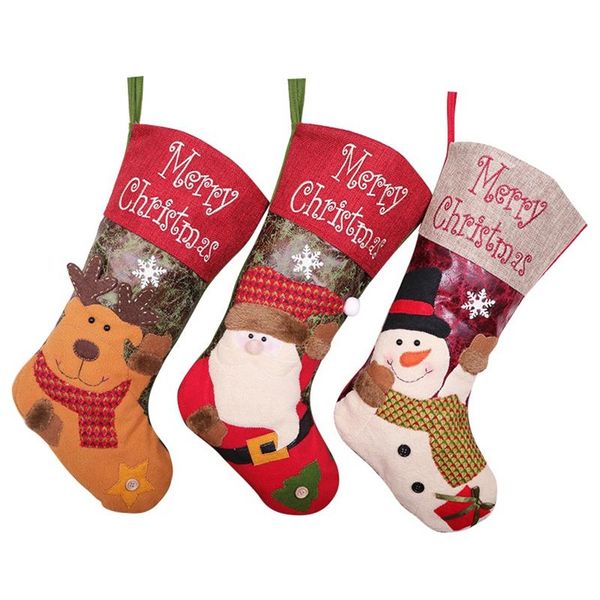 

christmas decorations 3 pcs stocking fireplace hanging xmas stockings for family holiday season decor