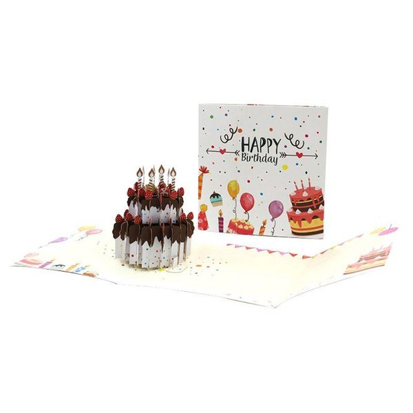 

greeting cards 4xfa 3d up cake postcards invitations with envelope birthday party