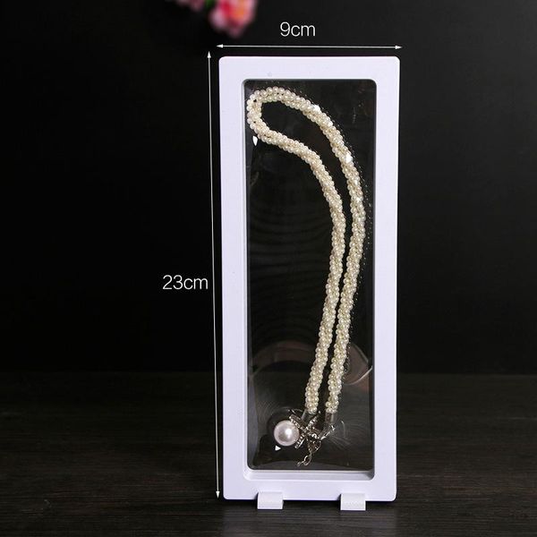 

fashion abs case display rectangular 3d p floating frame bracket black and white coin box jewelry display wedd, Pink;blue