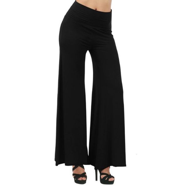 

milk silk casual high waist wide leg pants straight bottoms female, Black