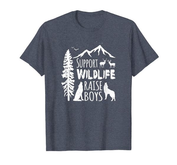 

support wildlife raise boys shirt for mom and mother's day, White;black