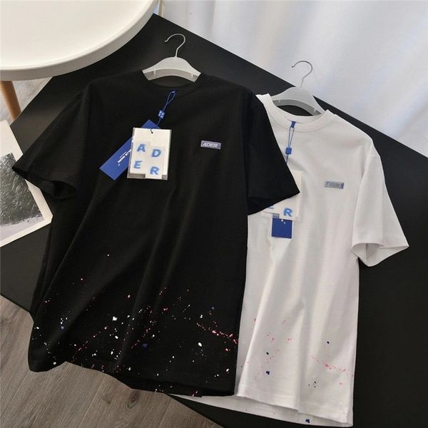 

2021 new ader error t shirt men women adererror splash ink paint small flying saucer tees t-shirt hc5l, White;black