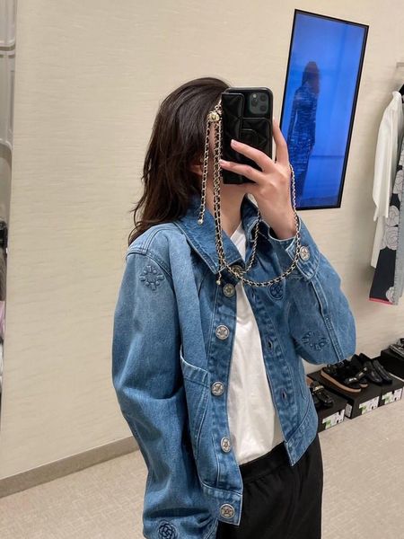 

women's jackets early spring white embossed short denim jacket, Black;brown