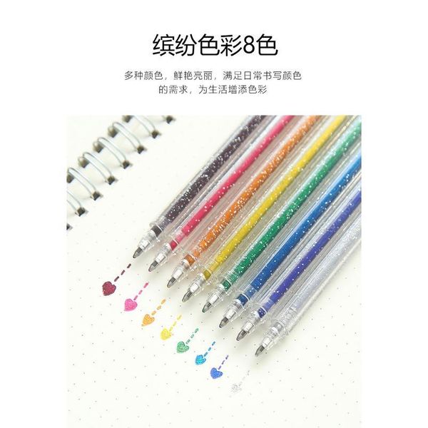 

8pcs/set 1.0mm lovely gel pen colorful highlighter for kids glitter pen painting doodling art markers school st jlljdv