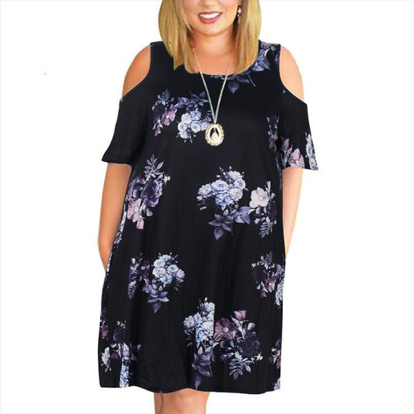

Big Size 9xl Fat Mm Women Dress Summer Loose Plus Off The Shoulder Clothing Vestidos, Black;gray