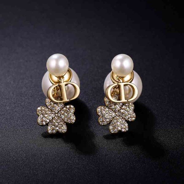 

75% off outlet online family clover pearl earrings fashion irregular trend earrings women's jewelry 1xk8, Silver