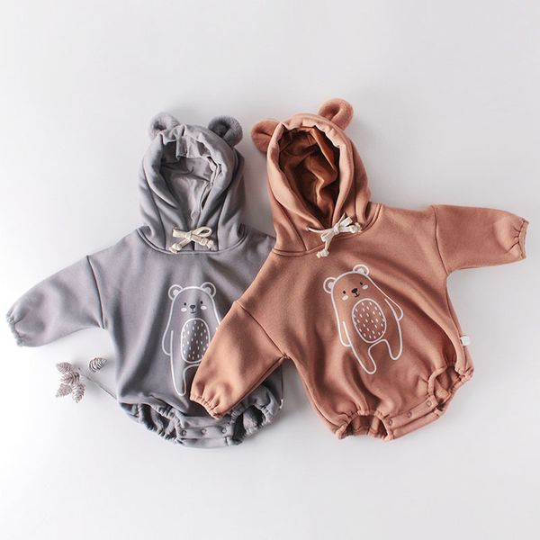 

autumn winter infant baby boys girls rompers baby clothes bear printing long sleeve rompers baby boys girls thicken rompers 210226, Blue