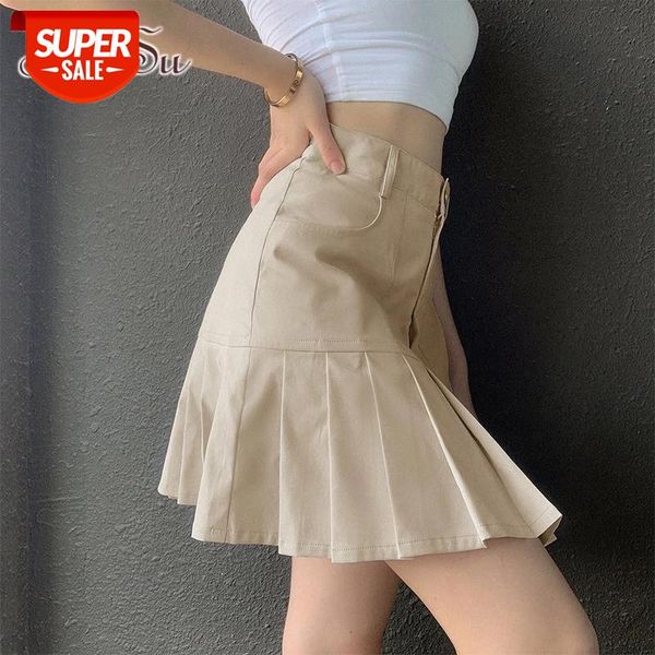 

artsu khaki pleated short skirts womens casual high waisted mini skirt ladies preppy style korean fashion short skirt sk52026 #ps35, Black
