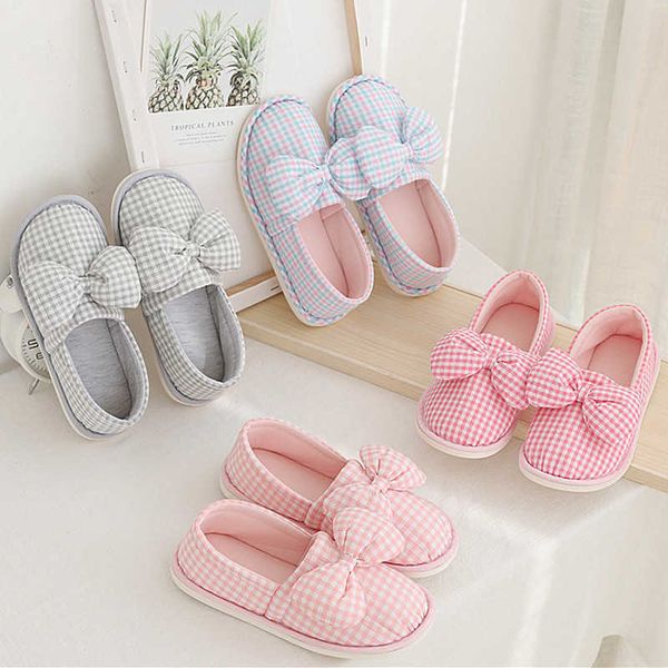 

spring autumn style lattice bow knot moon shoes postpartum thick bottom bag heel slippers women's waterproof and anti-skid pregnant, Black