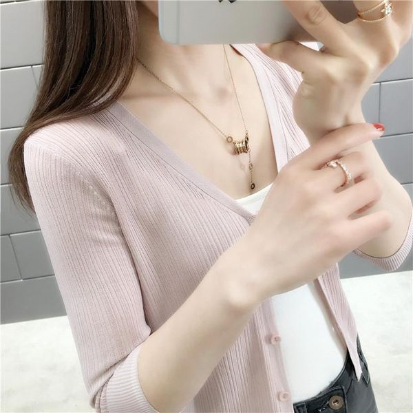 

women's sweaters 10482 actual s of spring ice sunscreen clothes in korean version 2021, White;black