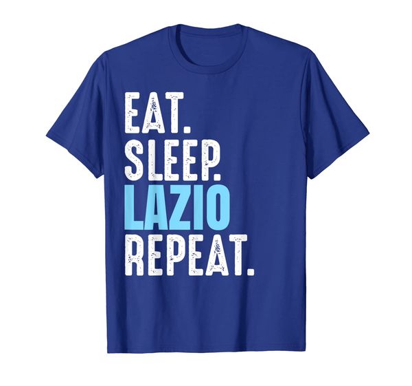 

lazio eat sleep repeat soccer italia gift t-shirt, White;black