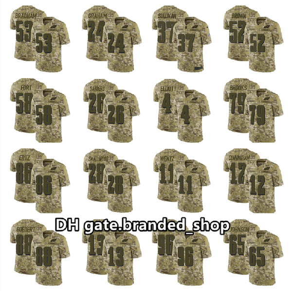 

philadelphia eagles men 26 miles sanders 86 zach ertz 11 carson wentz women youth camo salute to service limited nfl 2021 jersey, Black;red