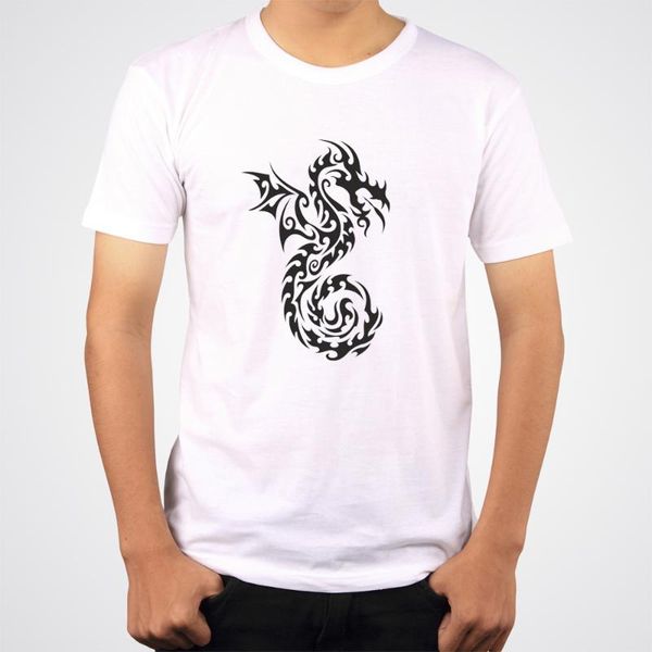 

men's t-shirts dragon animal white men t-shirt short sleeve o-neck summer graphic tees camiseta hombre accept customized clothing, White;black