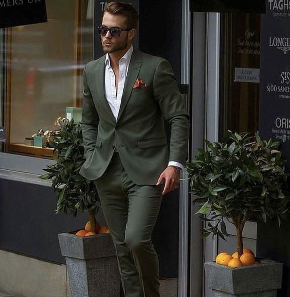 

men's suits & blazers dark green casual male suit two pieces (jacket + pants) fine fit groom tuxedo fashion wedding suits made on order, White;black