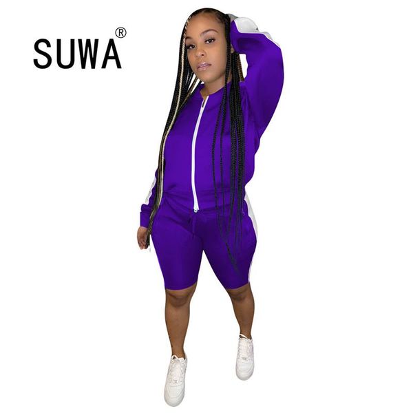 

women's tracksuits 2021 women zipper up long sleeve sweatshirts knee length jogger sweatpants suit two piece set sport tracksuit outfi, Gray