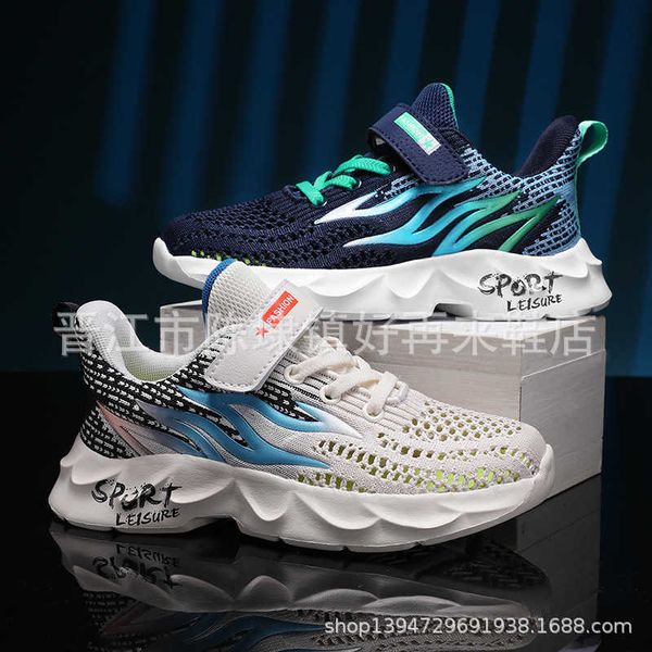 

2021 summer boys' shoes breathable single mesh sports middle and large children's casual pupils', Black