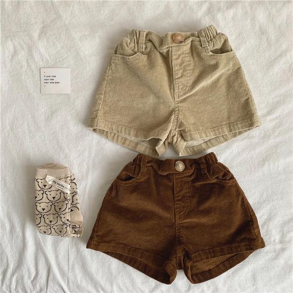 

shorts 2021 girls boys corduroy autumn fashion kids clothes 1-6 years, Black