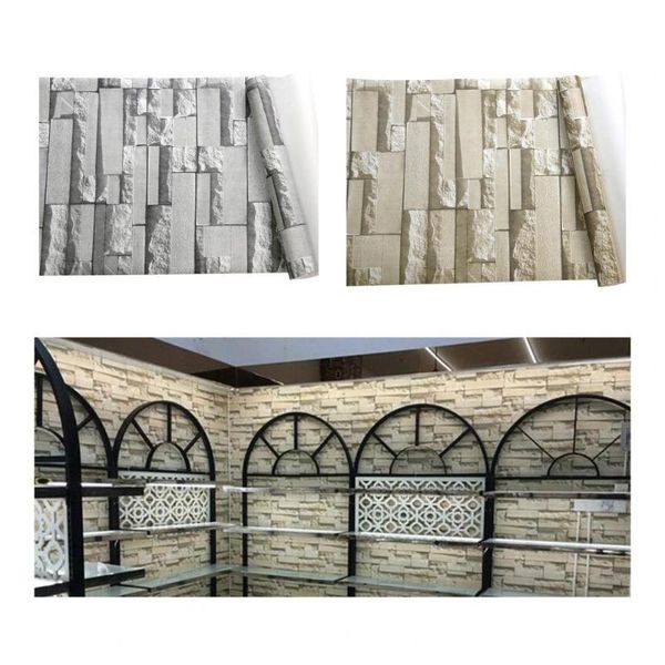 

wall stickers lightweight 1 roll modern 3d panels self adhesive durable brick paper convenient for home stone
