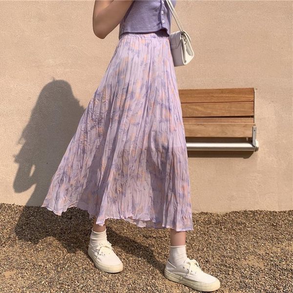 

skirts chiffon skirt for women in summer, Black