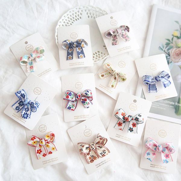 

hair accessories spring bohemian style bow hairpin girls decorative, Slivery;white