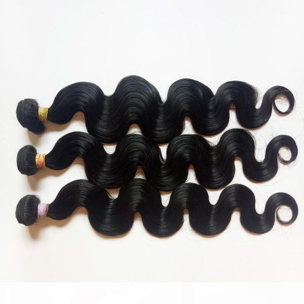 

body wave brazilian virgin hair weft 3pcs lot 8-30inch natural color 3 bundles hair extension peruvian remy hair extensions, Black