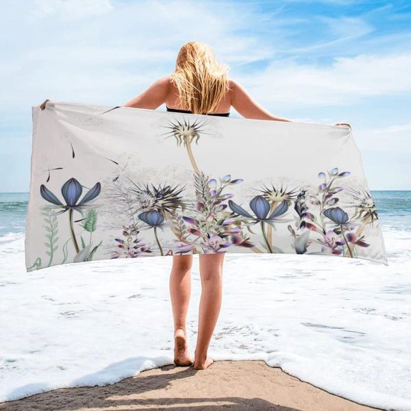 

towel dandelion flower watercolor painting beach luxury quick-dry microfiber bath towels yoga mat sport swimming