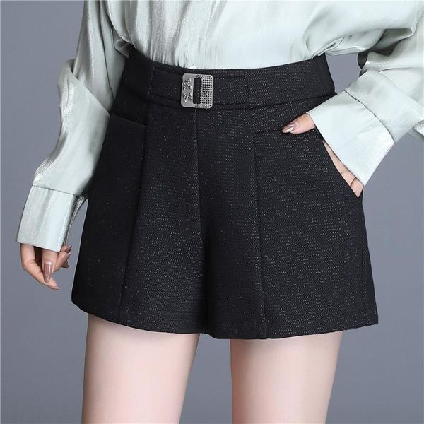 

2021 spring fall high waist thin suit women's new fashion mini-shorts elegant casual ladies ample leg shorts t379 m6au, White;black