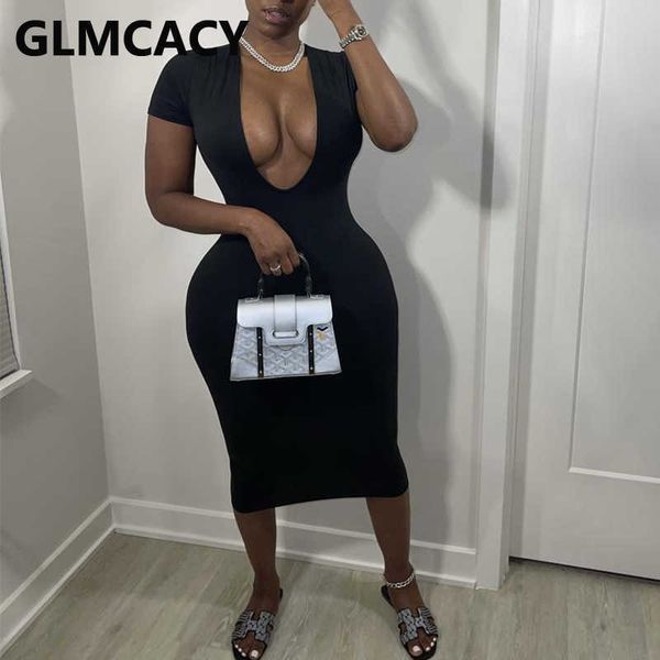 

short sleeve casual slim solid midi dress 210702, Black;gray