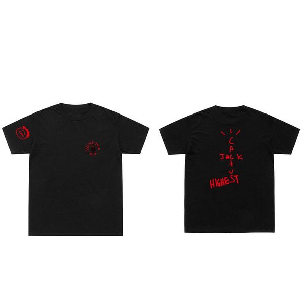 

men's t-shirts 2021 brand cactus jack letter print t-shirt travis scohip hop streerwear t shirt men women swag 100% cotton tee, White;black