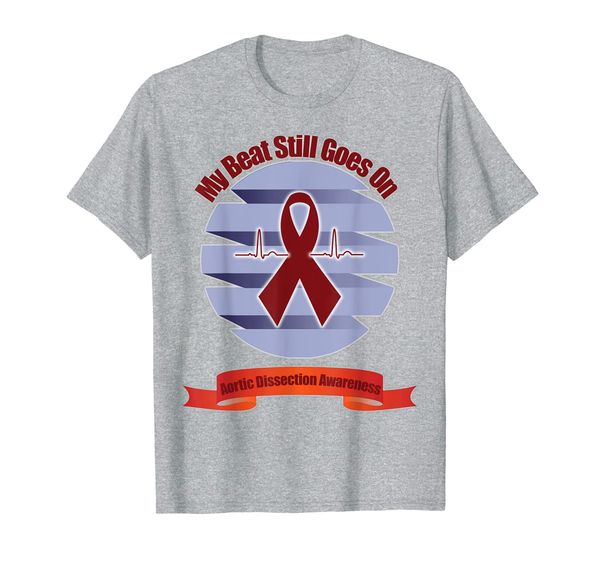 

aortic dissection awareness day | my beat still goes on t-shirt, White;black